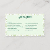 Tuinieren & Landscaping Solutions Visitekaartje (Achterkant)