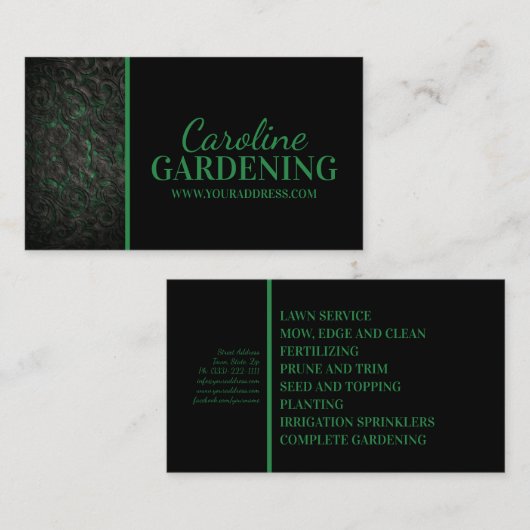 Tuinieren Landschap Ontwerp Planten Gazonverzorgin Visitekaartje (Voorkant / Achterkant)