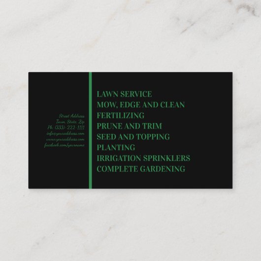 Tuinieren Landschap Ontwerp Planten Gazonverzorgin Visitekaartje (Achterkant)