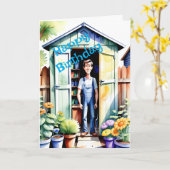 Tuinieren liefhebbers Gelukkige Verjaardag Kaart (Gele Bloem)