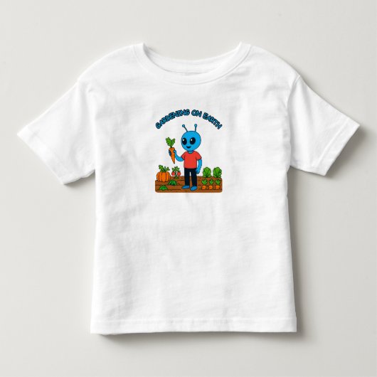 Tuinieren op aarde kinder shirts (Voorkant)