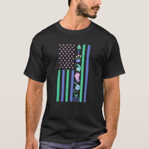 Tuinieren Patriottische Amerikaanse Vlag Tuinman G T-shirt