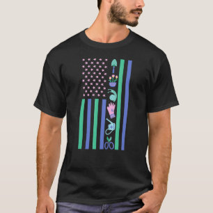 Tuinieren Patriottische Amerikaanse Vlag Tuinman G T-shirt