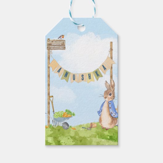 Tuinieren Peter het Konijn Cadeaulabel (Voorkant)