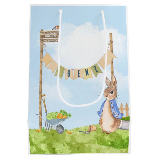 Tuinieren Peter het Konijn Medium Cadeauzakje (Achterkant)