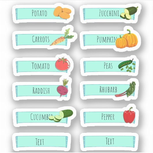 Tuinieren plant labels Custom-Cut Vinyl Sticker (Voorkant)