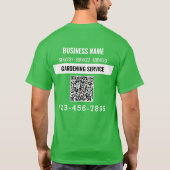 Tuinieren Service QR code Logo maatwerk T-shirt (Achterkant)
