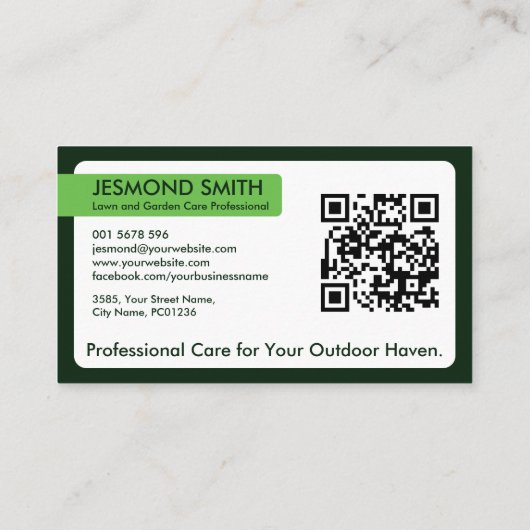 Tuinieren Services - Clean Minimal Bold Visitekaartje (Achterkant)