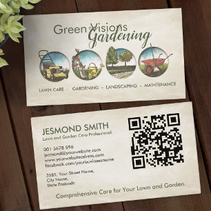 Tuinieren Services - Hand getrokken illustratie Visitekaartje