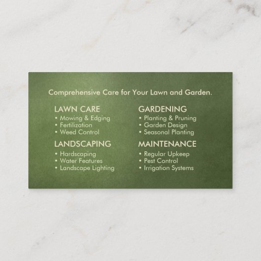 Tuinieren Services - Hand getrokken illustratie Visitekaartje (Achterkant)
