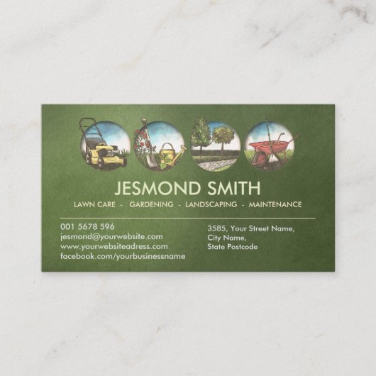 Tuinieren Services - Hand getrokken illustratie Visitekaartje (Voorkant)