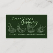 Tuinieren Services - Hand getrokken illustratie Visitekaartje (Voorkant)