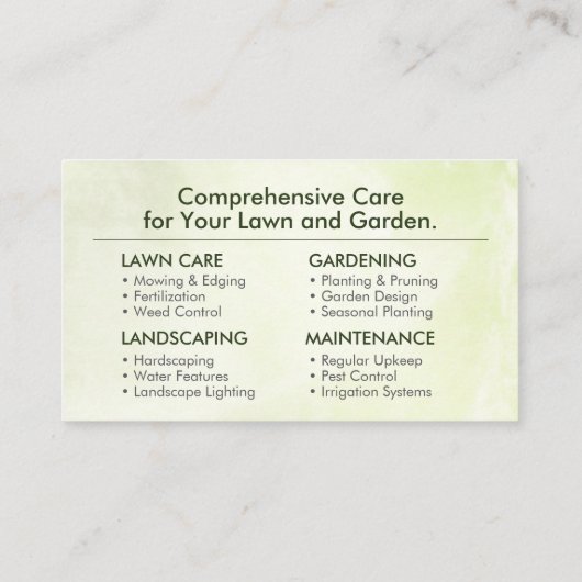 Tuinieren Services - Hand getrokken lijn illustrat Visitekaartje (Achterkant)