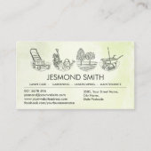 Tuinieren Services - Hand getrokken lijn illustrat Visitekaartje (Voorkant)