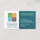 Tuinieren Services - Kleurrijke pictogrammen Visitekaartje (Voorkant)