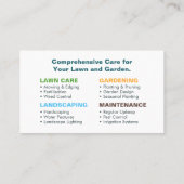 Tuinieren Services - Kleurrijke pictogrammen Visitekaartje (Achterkant)