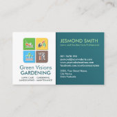 Tuinieren Services - Kleurrijke pictogrammen Visitekaartje (Voorkant)