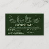 Tuinieren Services - Line Art Illustration Visitekaartje (Voorkant)