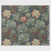 Tuinieren Succulents Planten Pattern Cadeaupapier (Vlak)