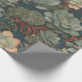 Tuinieren Succulents Planten Pattern Cadeaupapier (Hoek)