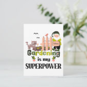 Tuinieren Superpower, Schattigee tuinman Briefkaart (Staand voorkant)