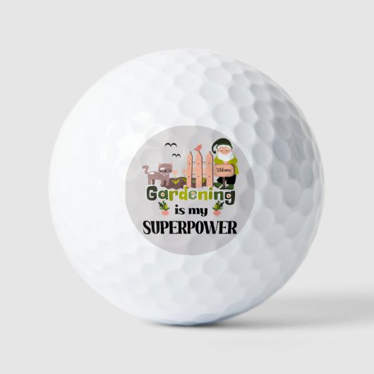 Tuinieren Superpower, Schattigee tuinman Golfballen (Voorkant)
