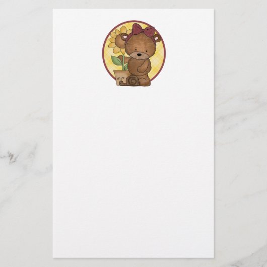 Tuinieren Teddy Bear Briefpapier (Voorkant)