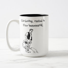 Tuinieren thema tweekleurige koffiemok