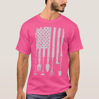 Tuinieren Tuinieren Gereedschap Amerikaanse Vlag 4 T-shirt