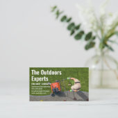 Tuinieren | Tuinman Maait Gazon  Visitekaartje (Staand voorkant)