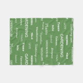 Tuinieren Woorden Patterned Tuin Theme Green Fleece Deken (Voorkant (Horizontaal))