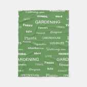 Tuinieren Woorden Patterned Tuin Theme Green Fleece Deken (Voorkant)