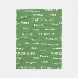 Tuinieren Woorden Patterned Tuin Theme Green Fleece Deken