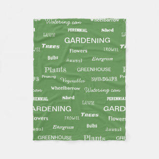 Tuinieren Woorden Patterned Tuin Theme Green Fleece Deken