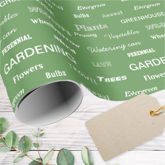 Tuinieren Woorden Tuinliefhebbers Modern Groen Cad Cadeaupapier