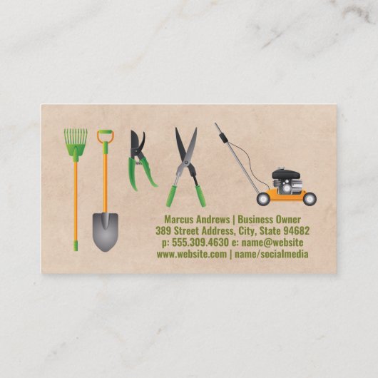 Tuiniergereedschap | Bomen in topiaire vorm Visitekaartje (Achterkant)