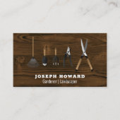 Tuiniergereedschap | Houten plank tafel Visitekaartje (Voorkant)