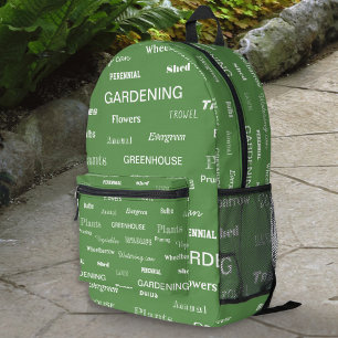 Tuinierwoorden Patroon Groen Tuinliefhebber Bedrukte Rugzak