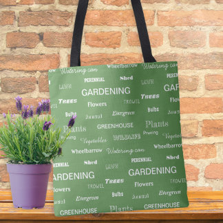Tuinierwoorden voor tuiniers en plantenliefhebbers tote bag