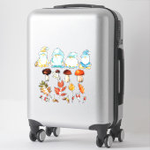 Tuinkabouter Herfst Bosbladeren Paddenstoel Accent Sticker (Koffer)