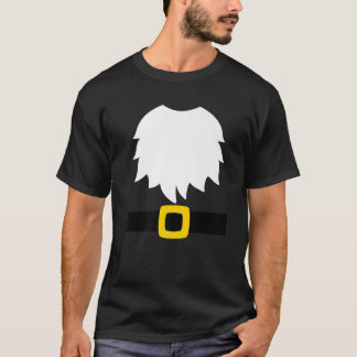 Tuinkabouter kostuum witte baard en riem met gesp t-shirt