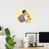Tuinkabouter Narcis Sprookjesland Lente Pasen Poster (Thuiskantoor)
