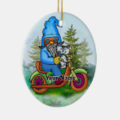 Tuinkabouter op motor keramisch ornament (Rechts)