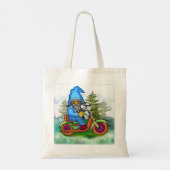 Tuinkabouter op motor tote bag (Achterkant)