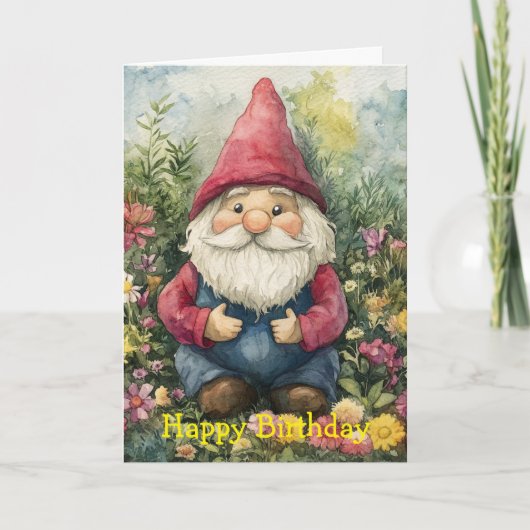 Tuinkabouter Verjaardag Kaart (Voorkant)