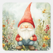 Tuinkabouter Vierkante Sticker (Voorkant)