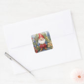 Tuinkabouter Vierkante Sticker (Envelop)