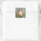 Tuinkabouter Vierkante Sticker (Tas)