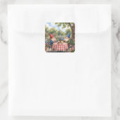 Tuinkabouters die Cupcakes eten Vierkante Sticker (Tas)
