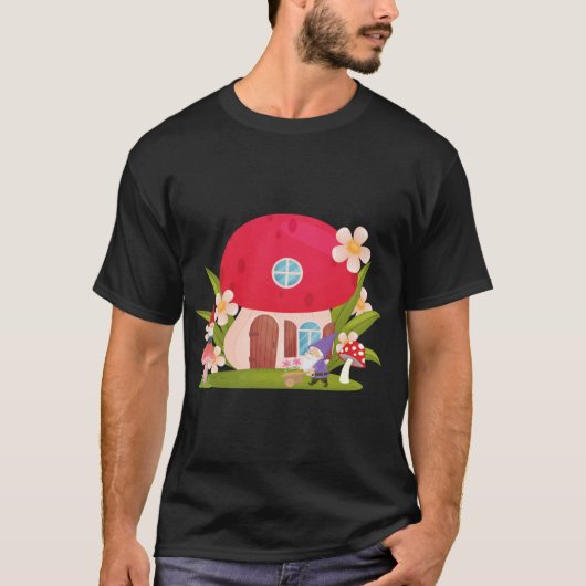 Tuinkabouters en champignonhuis t-shirt (Voorkant)